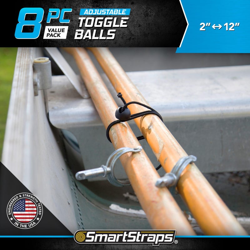 SmartStraps Adjustable Toggle Ball Bungee Cord, Adjust Tension And Length From 2-12â€ â€“ Great To Keep In Your Car, Boat And Workshop (pack of 8) - Image 2